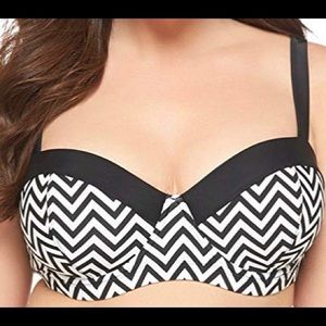 Swim top black/white